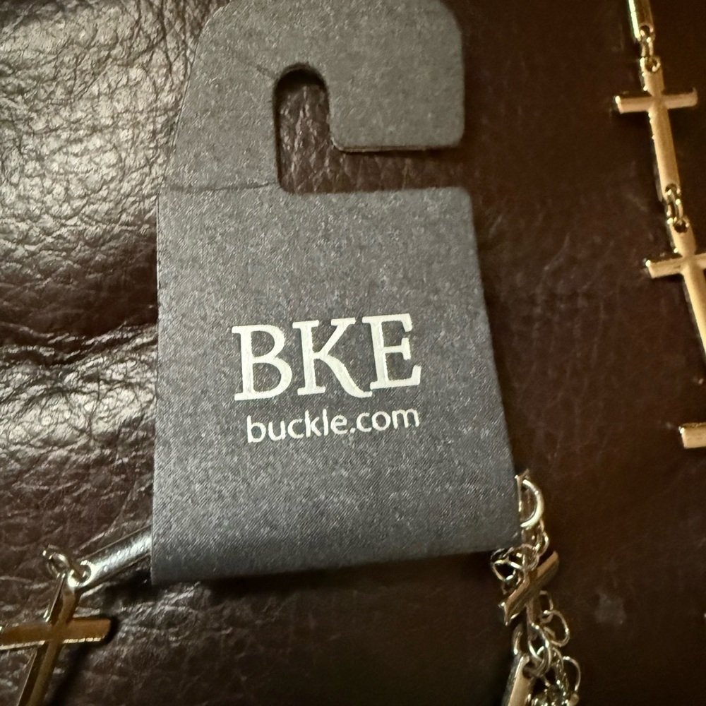 BKE Silver tone and Gold tone Cross Necklace NWT 2 necklaces